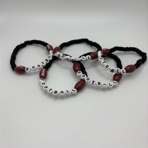 Football Beaded Bracelets Set- 5 Bracelets